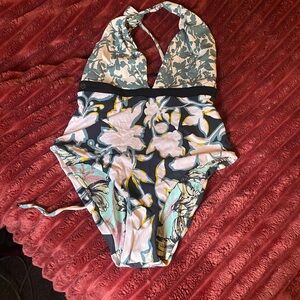 Maaji Floral One Piece Swimsuit - Blue and Yellow